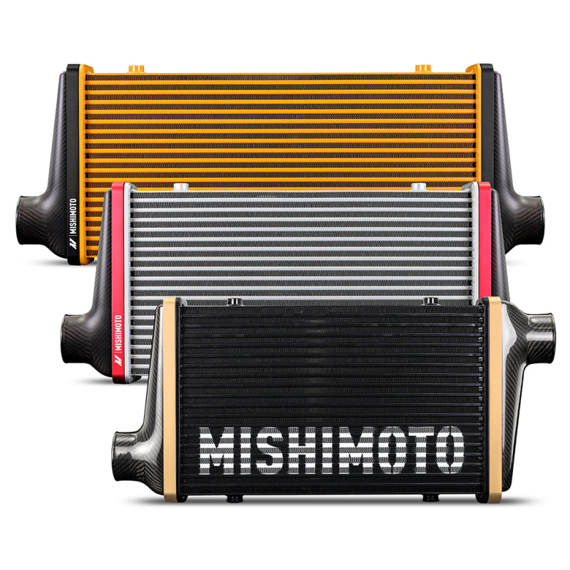 Mishimoto Universal Carbon Fiber Intercooler - Matte Tanks - 450mm Gold Core - S-Flow - BL V-Band