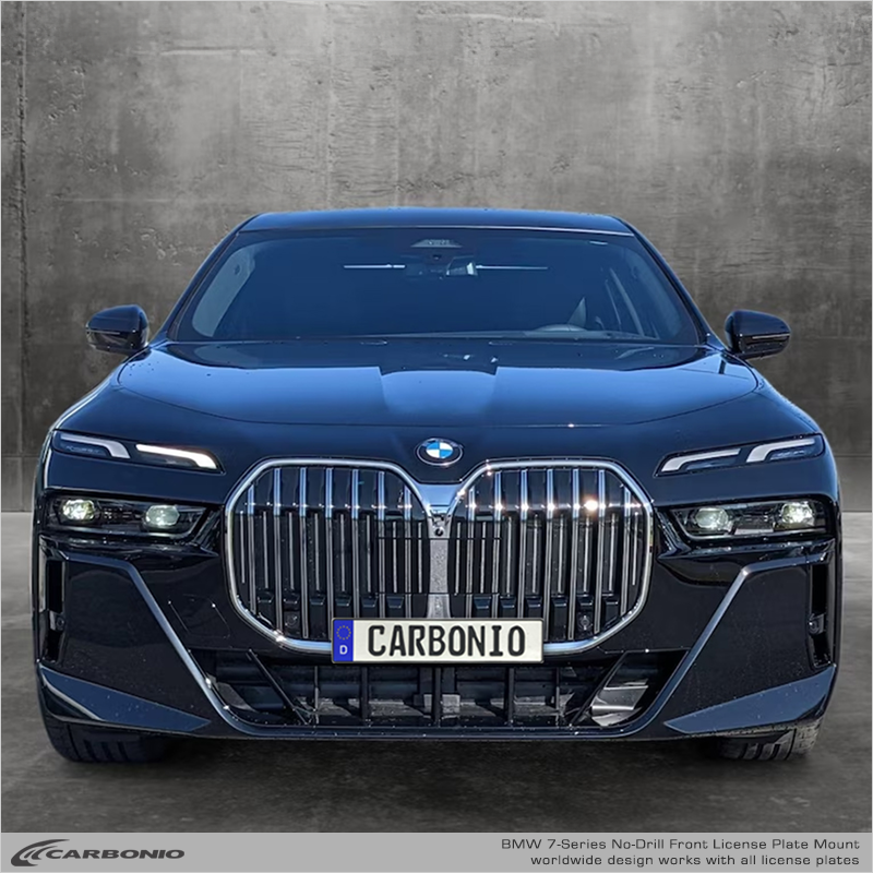 Carbonio No-Drill Front License Plate Mount - BMW 7-Series (F0x/G11/G12/G70) 2008-2026