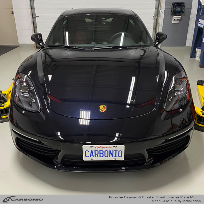 Carbonio No-Drill Front License Plate Mount - Porsche 718 Cayman & Boxster (982) 2016-2025