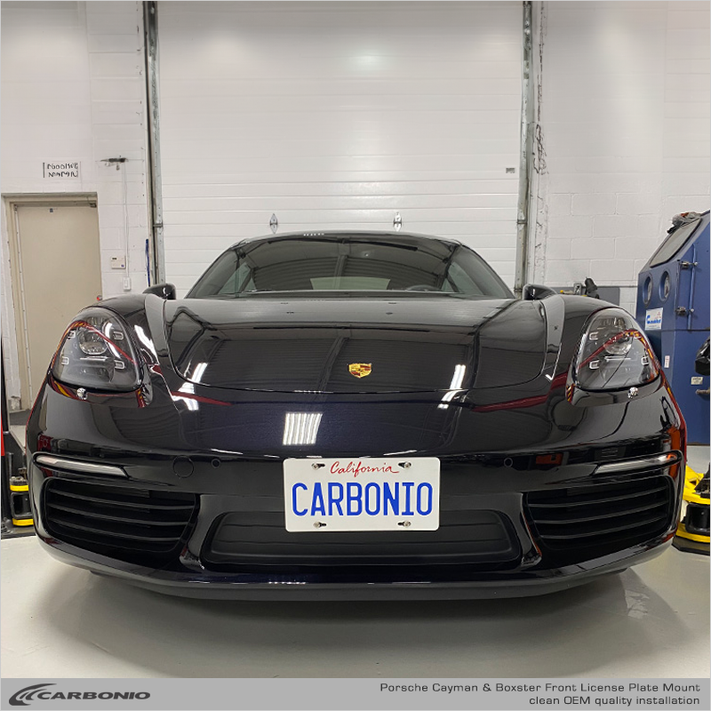 Carbonio No-Drill Front License Plate Mount - Porsche 718 Cayman & Boxster (982) 2016-2025