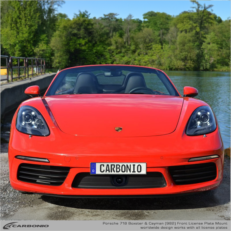 Carbonio No-Drill Front License Plate Mount - Porsche 718 Cayman & Boxster (982) 2016-2025