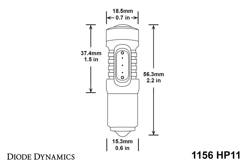 Diode Dynamics 1156 HP11 LED Bulbs [Amber; Pair] - Universal