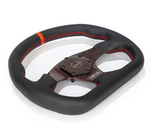 Load image into Gallery viewer, NRG Carbon Fiber Flat Bottom Steering Wheel (320mm) Red CF Center w/Red Stitch/Center Mark