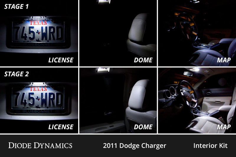 Diode Dynamics Stage 2 Interior LED Conversion Kit - Dodge Charger 2011-2014