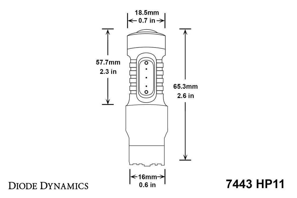 Diode Dynamics 7440/7443 HP11 LED Amber Bulb Pair - Universal