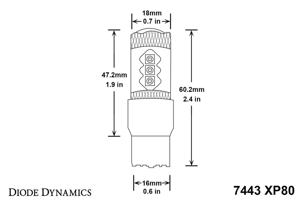 Diode Dynamics 7440/7443 XP80 Amber Turn Signal LED Bulbs (Single) - Multiple Fitments