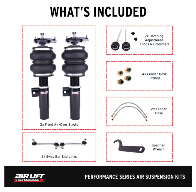 Air Lift Performance Air Suspension Front Kit - Audi A3 2015-2020 / Volkswagen GTI 2015-2024