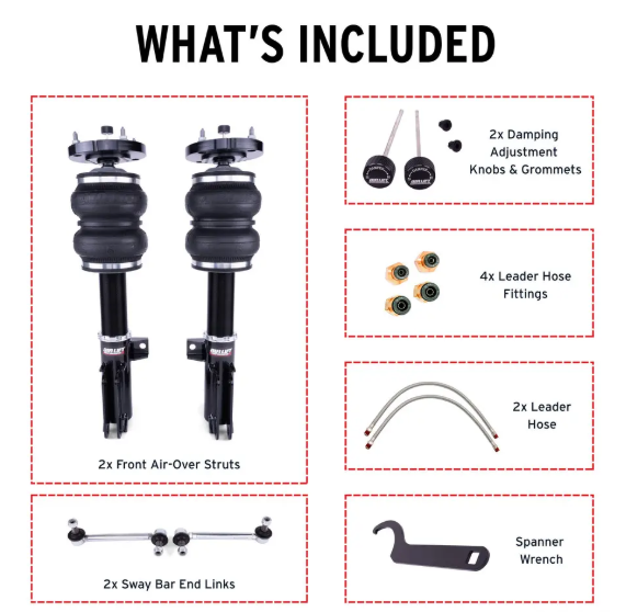 Air Lift Performance Front Air Strut Kit - Ford Mustang (S197) 2005-2014