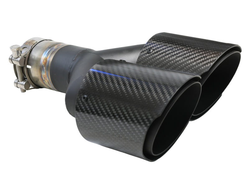 aFe Takeda 2-1/2" 304 Stainless Steel Carbon Fiber Right Exhaust Tip - Universal
