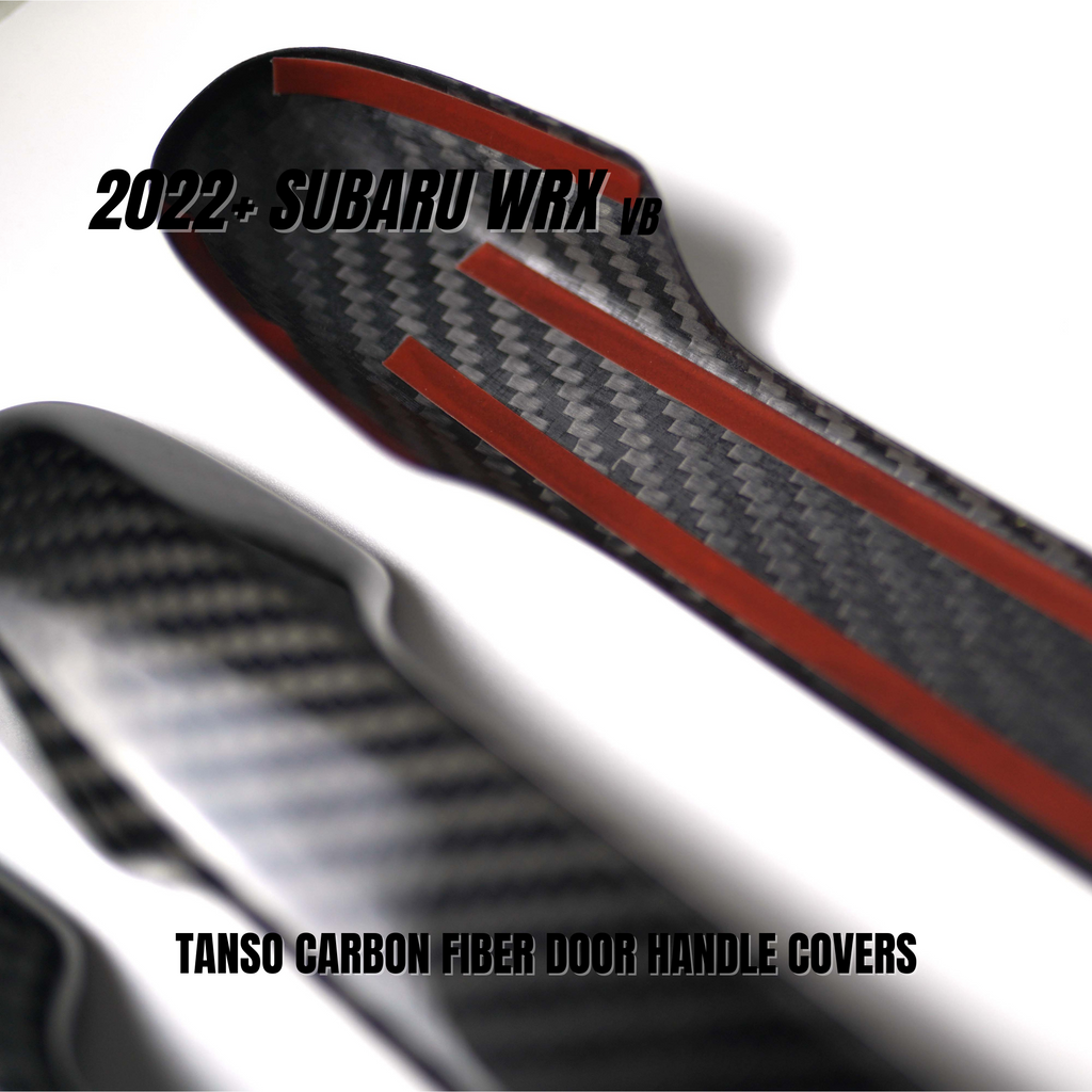 JDMuscle Tanso Dry Carbon Fiber Door Handle Covers w/ Gloss Finish - Subaru WRX 2022-2025