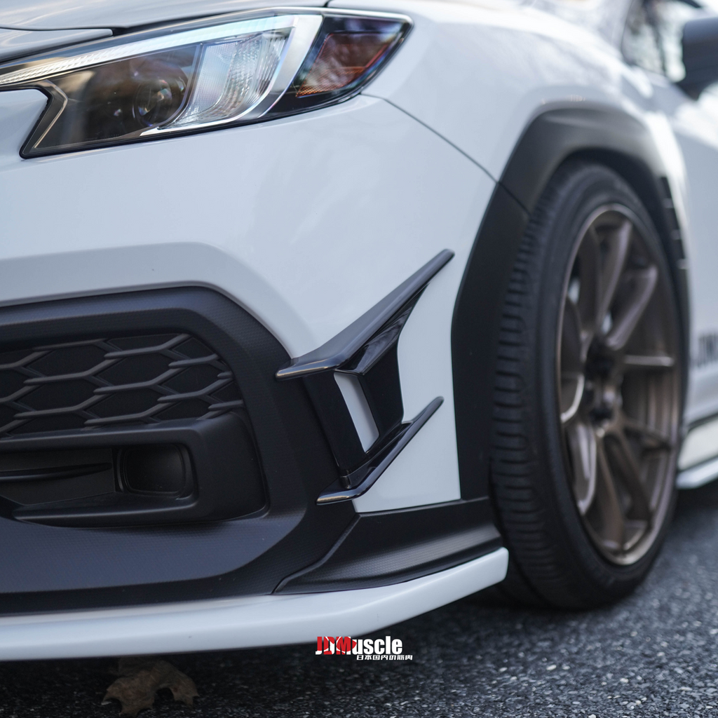 JDMuscle Canards V2 [Paint Matched / Gloss Black / ABS] - Subaru WRX 2022-2025