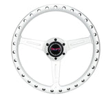 NRG All Aluminum Steering Wheel 330mm - Extra Light- Ergonomic Grip- Anadized Silver