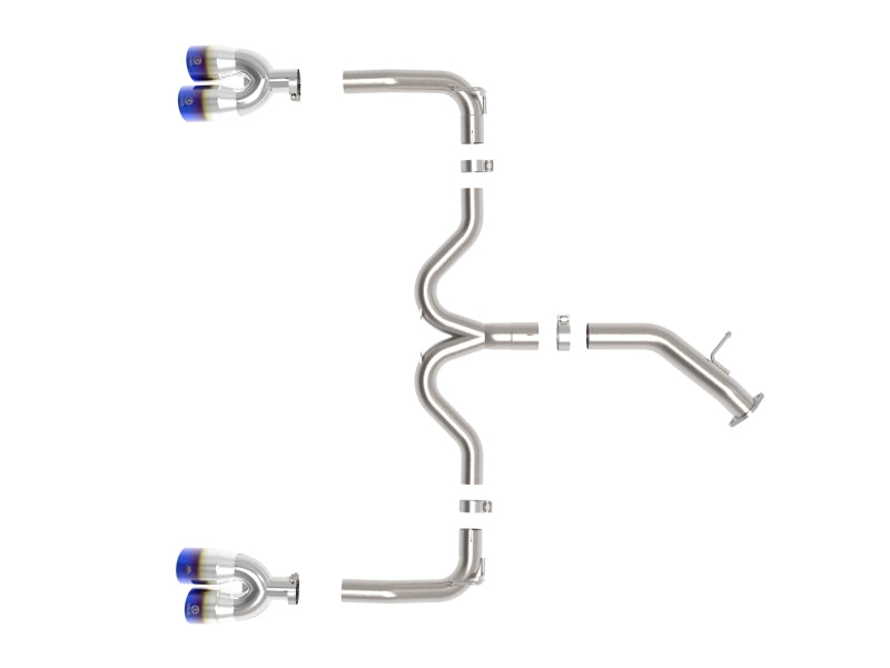 aFe 3in-2.5in 304 SS Axle-Back Exhaust w/ Blue Flame Tips - Kia Forte GT 1.6L 2022-2024