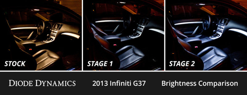 Diode Dynamics Stage 2 Interior LED Conversion Kit - Infiniti G37 Sedan 2009-2013