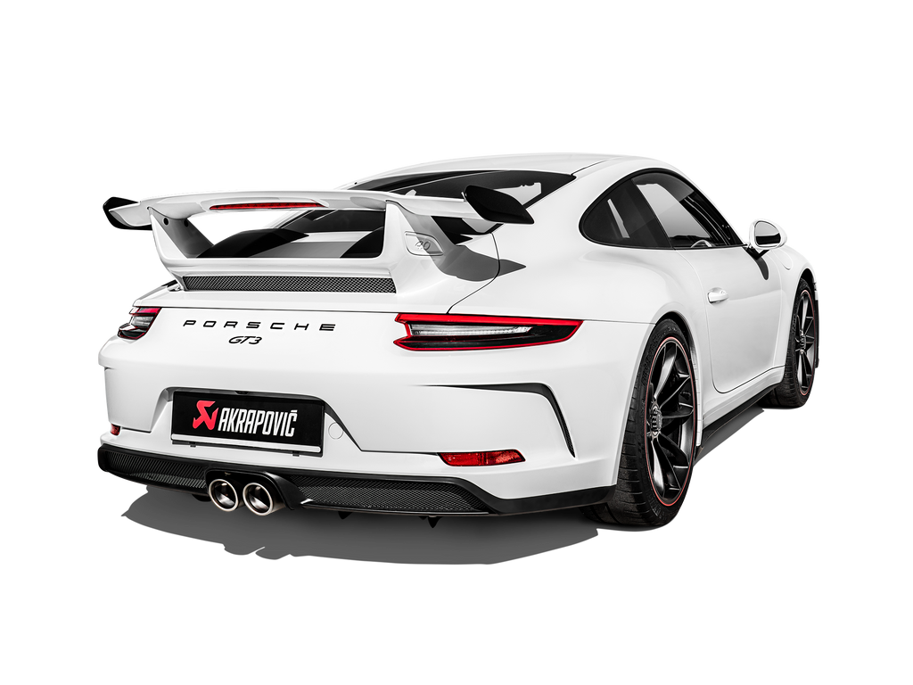 Akrapovic Titanium Slip-On Race Line Exhaust w/ Tips & Carbon Fiber Diffuser - Porsche 911 GT3 (991.2) 2018-2019