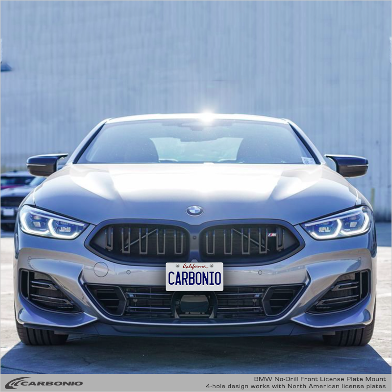 Carbonio No-Drill Front License Plate Mount - BMW 8-Series (G14/G15/G16) 2018-2026