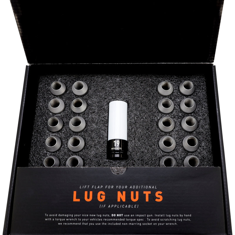 Mishimoto Steel Locking Lug Nuts 24pc Silver Set - M14x1.50