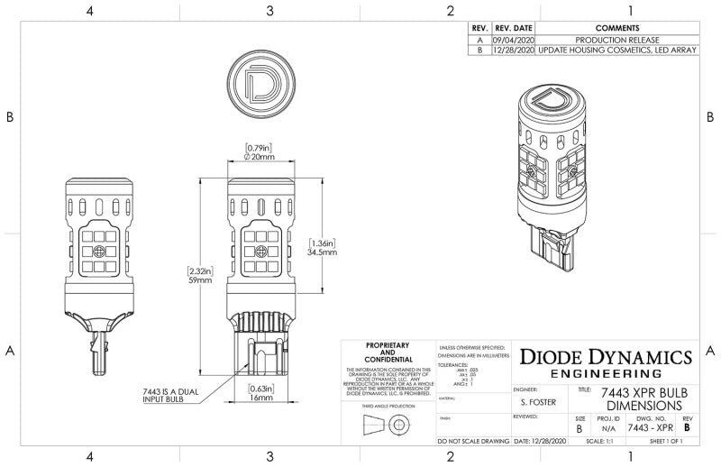 Diode Dynamics 7440/7443 XPR Reverse LED Bulbs [Cool White; Pair] - Universal