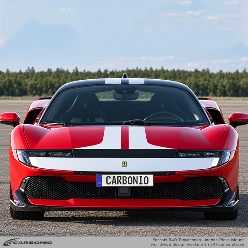 Carbonio No-Drill Front License Plate Mount - Ferrari Testarossa 2027+