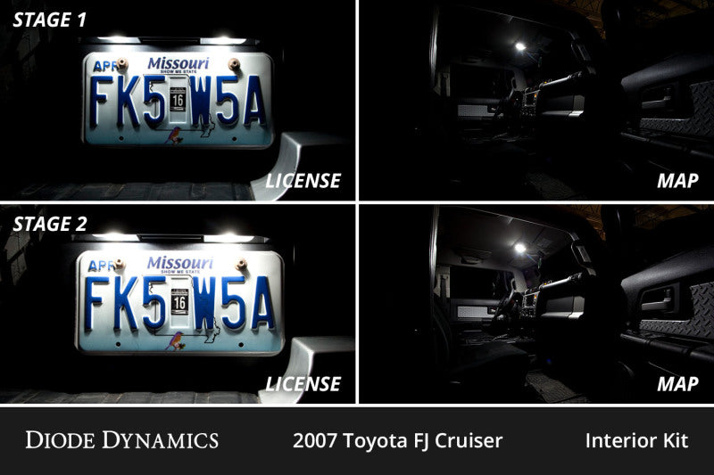 Diode Dynamics Stage 1 Interior LED Conversion Kit - Toyota FJ Cruiser 2007-2014