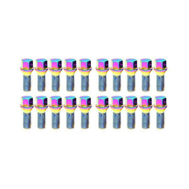 Wheel Mate Mevius Lug Bolt Set of 20 - Neon Chrome 14x1.25 27mm Cone 60 DEG TAP