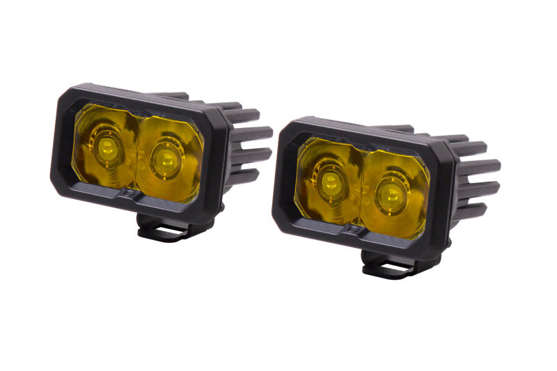 Diode Dynamics C2 1.0 SAE Yellow Spot Sport LED Pod (Pair) - Universal Fitment
