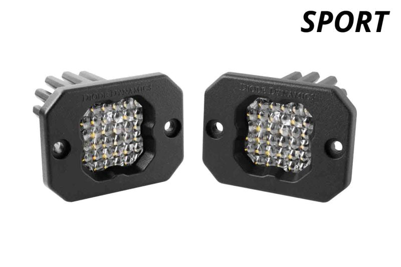 Diode Dynamics SSC1 White Flood Sport Flush Mount RBL LED Pod (Pair) - Universal Fitment
