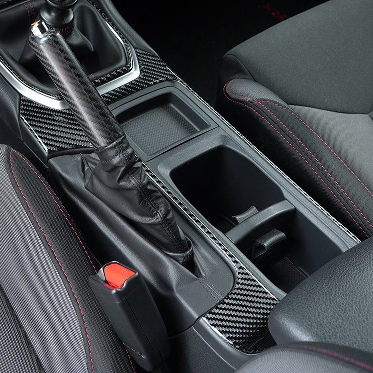 JDMuscle P&S Series Carbon Fiber Cup Holder Trim Cover - Subaru WRX 2022-2025