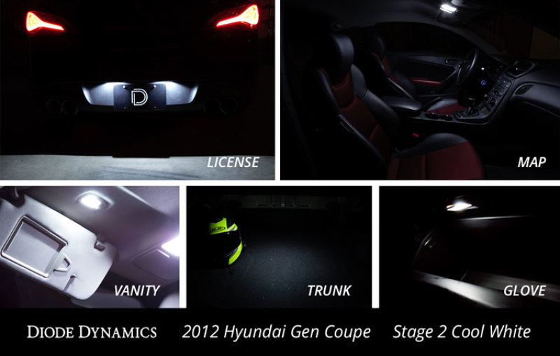 Diode Dynamics Stage 2 Blue Interior LED Conversion Kit - Hyundai Genesis Coupe 2010-2016