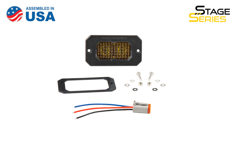 Diode Dynamics C2 1.0 SAE Yellow Fog Sport Flush Mount LED Pod (Single) - Universal Fitment