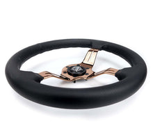 Load image into Gallery viewer, NRG Light Weight Gaming Steering Wheel - Spllitz 350mm 3 Rose Gold Spokes Slits - Leather