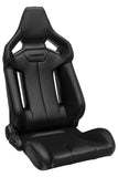 Corbeau FXR Black Vinyl Reclining Seat - Universal