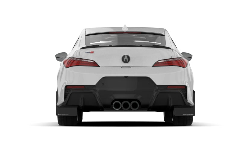 Rally Armor - 23-24 Acura Integra + Integra Type-S Black UR Mud Flap W/White Logo (No Drilling Req.)