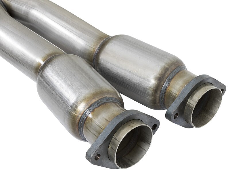 aFe Twisted Steel X-Pipe 3 IN 304 Stainless Steel w/ Cat - Chevrolet Corvette (C7) & Z06 6.2L 2014-2019