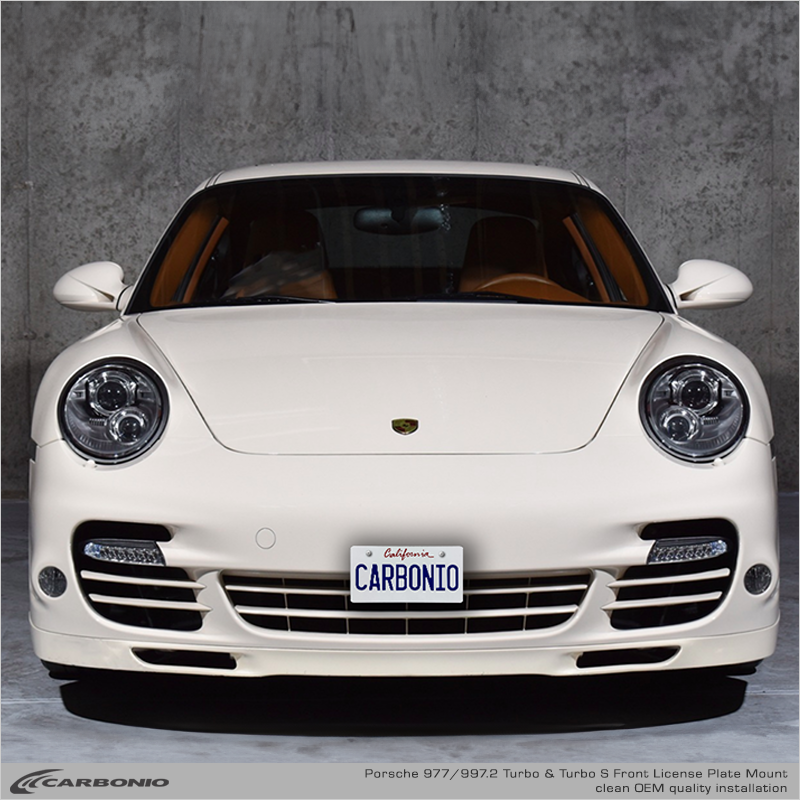 Carbonio No-Drill Front License Plate Mount - Porsche 911 Turbo / Turbo S (997.1/997.2) 2005-2013