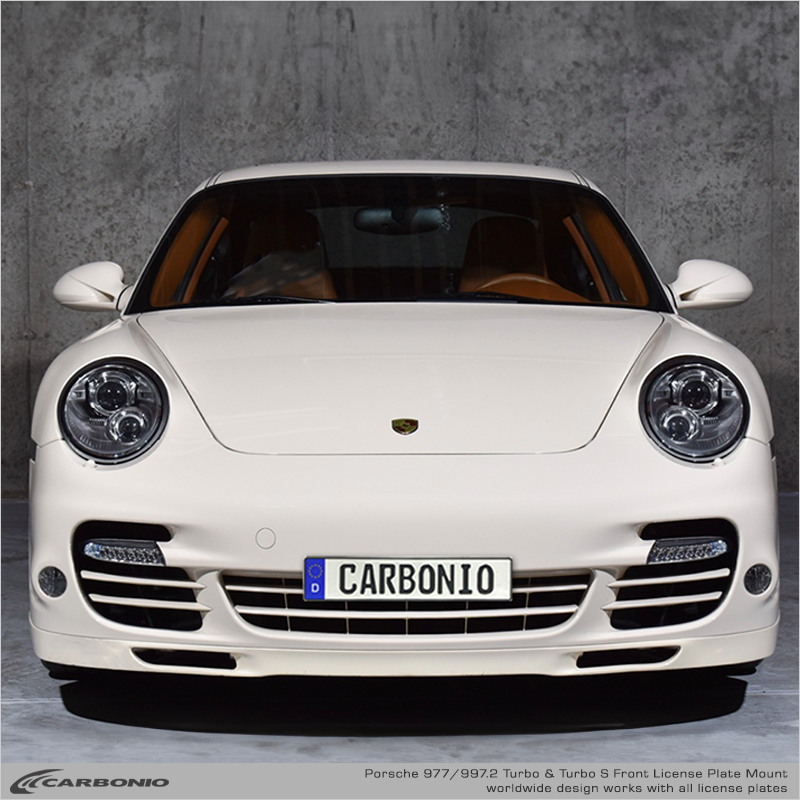 Carbonio No-Drill Front License Plate Mount - Porsche 911 Turbo / Turbo S (997.1/997.2) 2005-2013