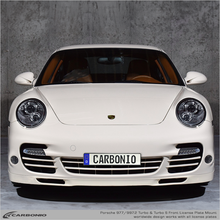 Load image into Gallery viewer, Carbonio No-Drill Front License Plate Mount - Porsche 911 Turbo / Turbo S (997.1/997.2) 2005-2013
