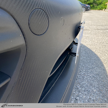 Load image into Gallery viewer, Carbonio No-Drill Front License Plate Mount - Porsche 911 Turbo / Turbo S (991.2) 2017-2019
