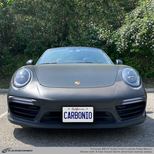 Load image into Gallery viewer, Carbonio No-Drill Front License Plate Mount - Porsche 911 Turbo / Turbo S (991.2) 2017-2019