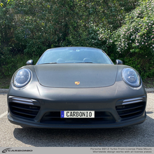 Load image into Gallery viewer, Carbonio No-Drill Front License Plate Mount - Porsche 911 Turbo / Turbo S (991.2) 2017-2019