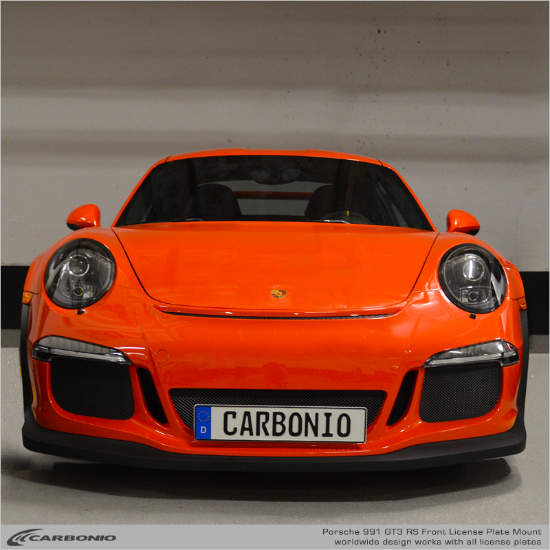Carbonio No-Drill Front License Plate Mount - Porsche 911 GT3 / GT3 RS / GT2 RS / Speedster (991.1) 2014-2019