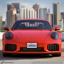 Load image into Gallery viewer, Carbonio No-Drill Front License Plate Mount - Porsche 911 Turbo / Turbo S (992.2) 2026-2027