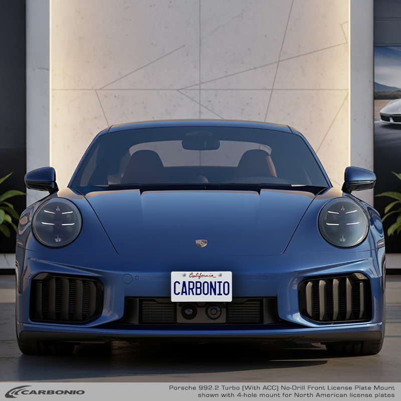 Carbonio No-Drill Front License Plate Mount - Porsche 911 Turbo / Turbo S (992.2) 2026-2027