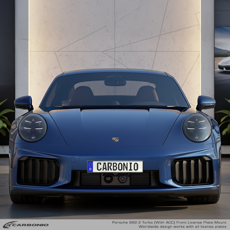 Carbonio No-Drill Front License Plate Mount - Porsche 911 Turbo / Turbo S (992.2) 2026-2027