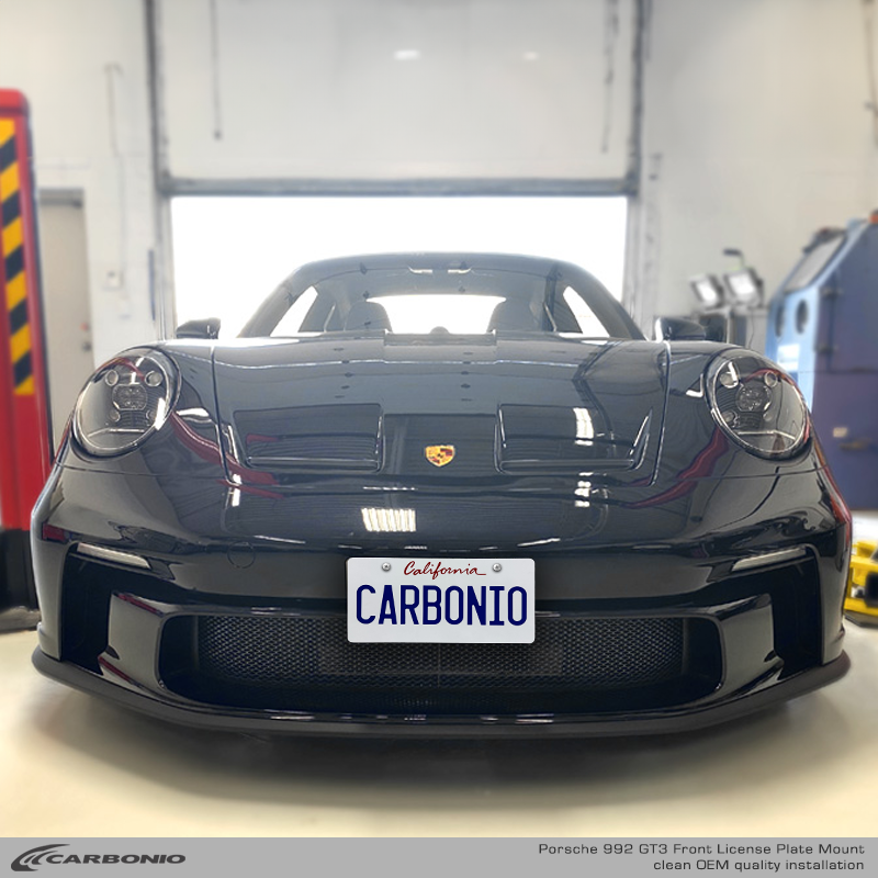 Carbonio No-Drill Front License Plate Mount - Porsche 911 GT3 / GT3 RS (992.1/992.2) 2022-2027