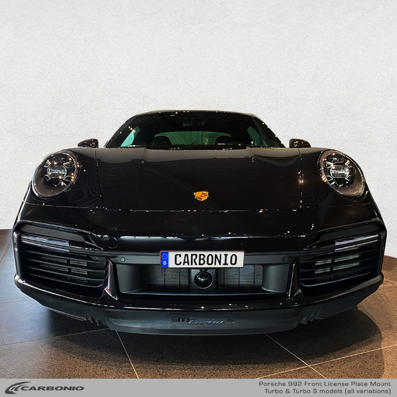 Carbonio No-Drill Front License Plate Mount - Porsche 911 Turbo / Turbo S (992.1) 2021-2024
