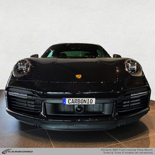Load image into Gallery viewer, Carbonio No-Drill Front License Plate Mount - Porsche 911 Turbo / Turbo S (992.1) 2021-2024
