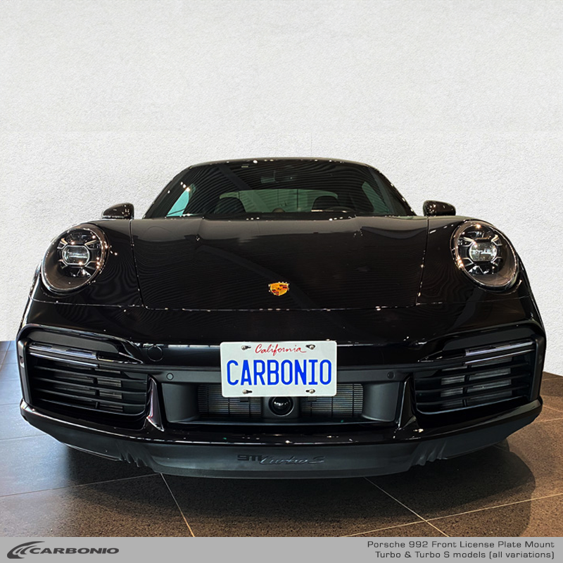 Carbonio No-Drill Front License Plate Mount - Porsche 911 Turbo / Turbo S (992.1) 2021-2024