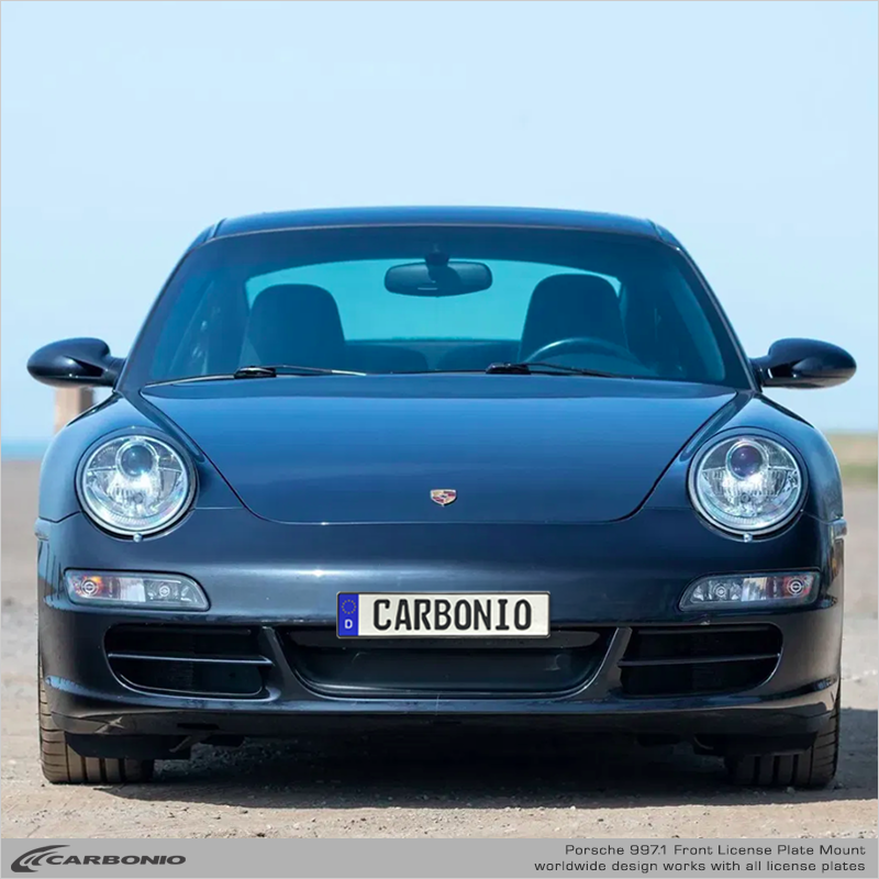 Carbonio No-Drill Front License Plate Mount - Porsche 911 (997.1) 2005-2008