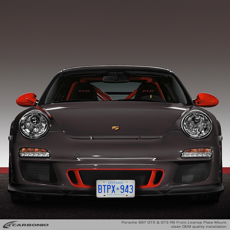 Carbonio No-Drill Front License Plate Mount - Porsche 911 GT3 / GT3 RS  (997) 2006-2011